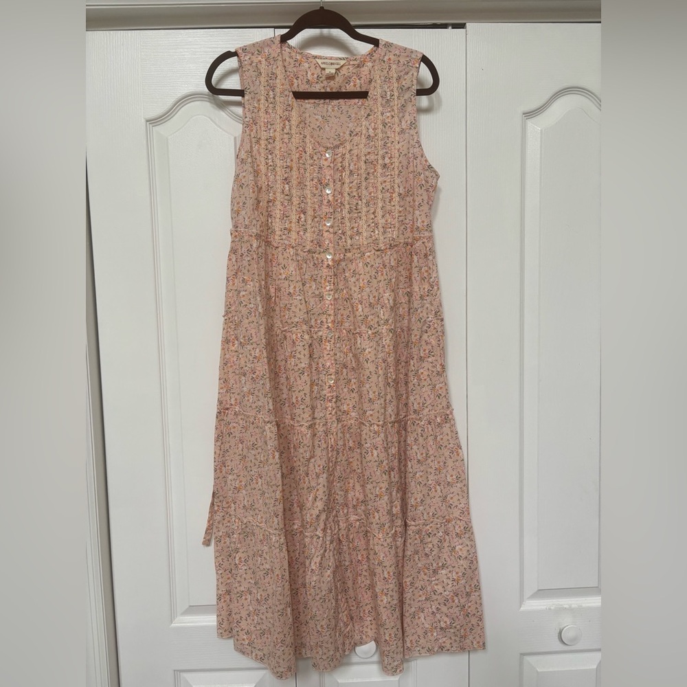 April Cornell floral button down pinny dress S
